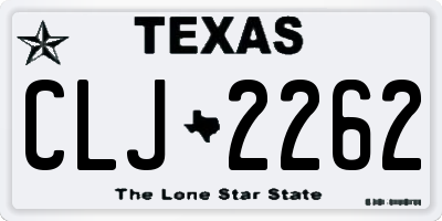 TX license plate CLJ2262
