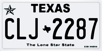TX license plate CLJ2287