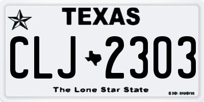 TX license plate CLJ2303