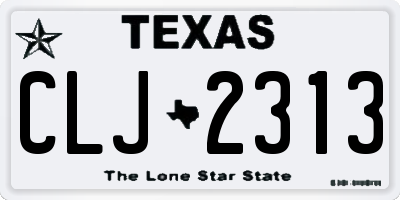 TX license plate CLJ2313