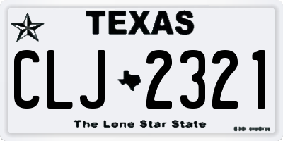 TX license plate CLJ2321