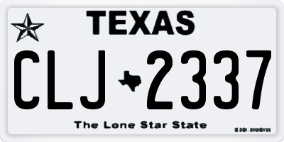TX license plate CLJ2337