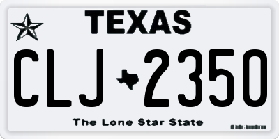 TX license plate CLJ2350