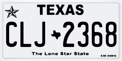 TX license plate CLJ2368