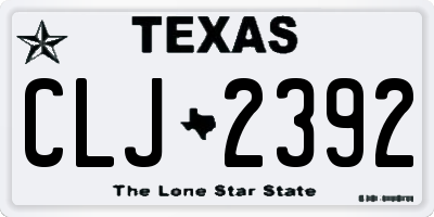 TX license plate CLJ2392