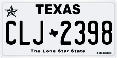 TX license plate CLJ2398