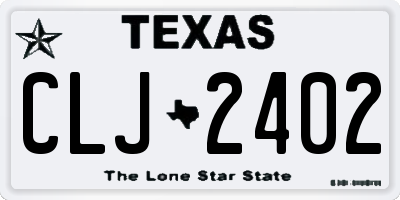 TX license plate CLJ2402