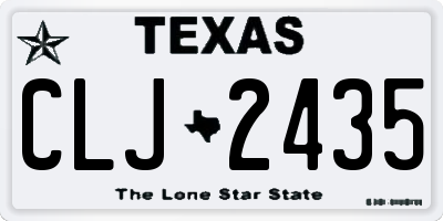 TX license plate CLJ2435