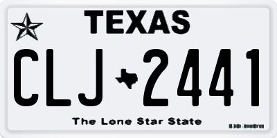 TX license plate CLJ2441