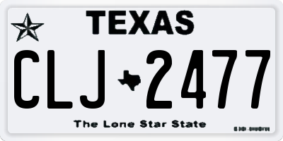 TX license plate CLJ2477