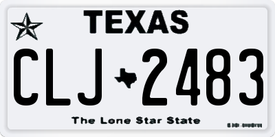 TX license plate CLJ2483