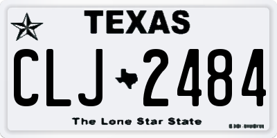 TX license plate CLJ2484