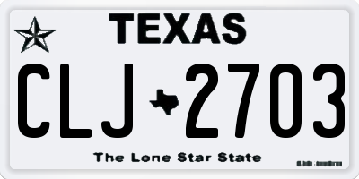TX license plate CLJ2703