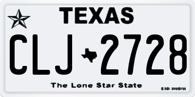 TX license plate CLJ2728