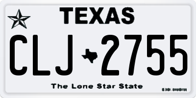 TX license plate CLJ2755