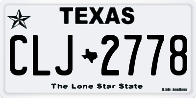 TX license plate CLJ2778