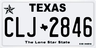 TX license plate CLJ2846