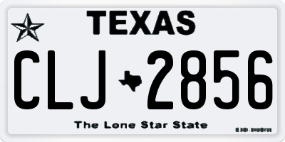 TX license plate CLJ2856