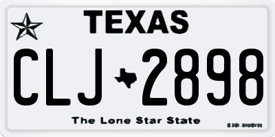 TX license plate CLJ2898