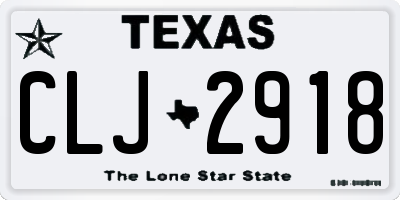 TX license plate CLJ2918