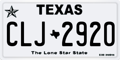 TX license plate CLJ2920