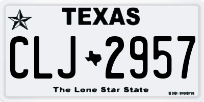 TX license plate CLJ2957