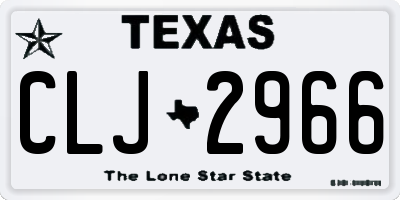 TX license plate CLJ2966