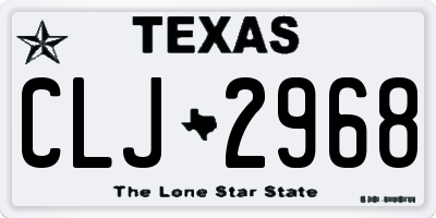 TX license plate CLJ2968