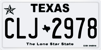 TX license plate CLJ2978