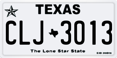 TX license plate CLJ3013
