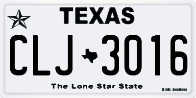 TX license plate CLJ3016