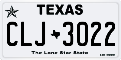 TX license plate CLJ3022