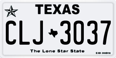 TX license plate CLJ3037
