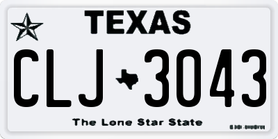 TX license plate CLJ3043