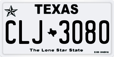 TX license plate CLJ3080