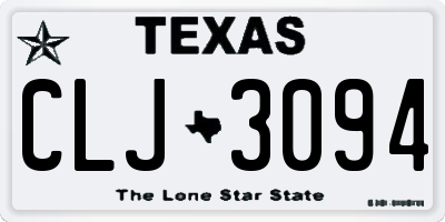TX license plate CLJ3094