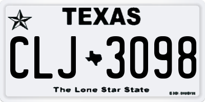 TX license plate CLJ3098