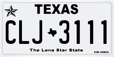TX license plate CLJ3111