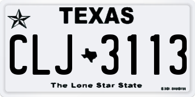 TX license plate CLJ3113