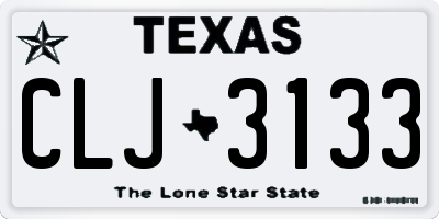 TX license plate CLJ3133
