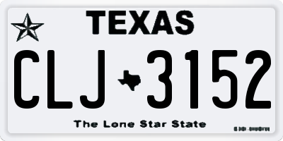 TX license plate CLJ3152