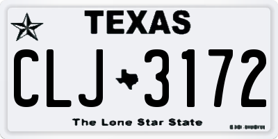 TX license plate CLJ3172
