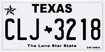 TX license plate CLJ3218