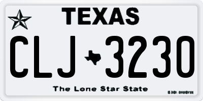 TX license plate CLJ3230