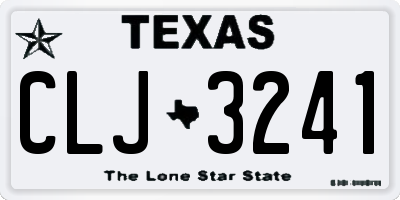 TX license plate CLJ3241