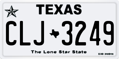TX license plate CLJ3249