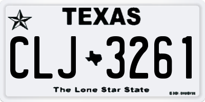 TX license plate CLJ3261