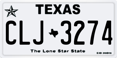 TX license plate CLJ3274