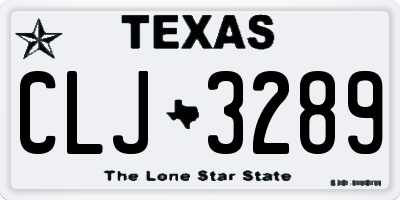 TX license plate CLJ3289