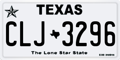 TX license plate CLJ3296